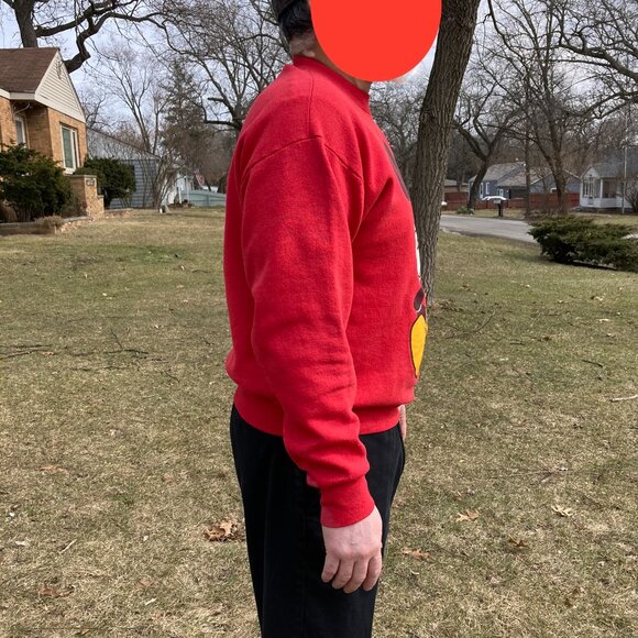 Vintage Double sided Mickey Mouse Red Sweatshirt Disney Size Large? - Picture 13 of 16